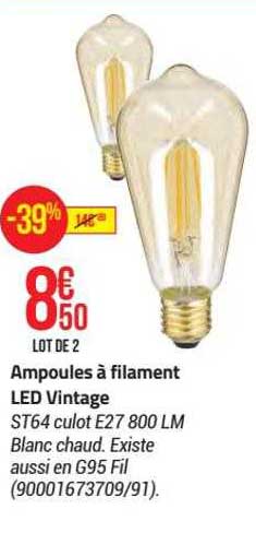 ampoules à filament led vintage
