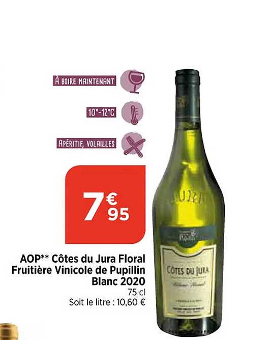 aop côtes du jura floral fruitière vinicole de pupillin blanc 2020