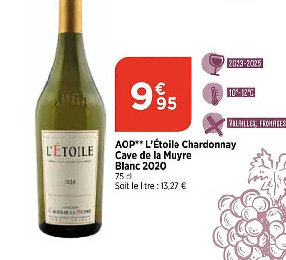 aop l'étoile chardonnay cave de la muyre blanc 2020