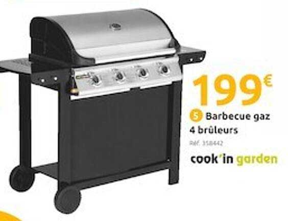 barbecue gaz 4 brûleurs cook'in garden