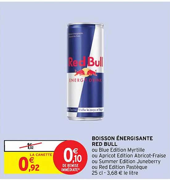 boisson énergisante red bull