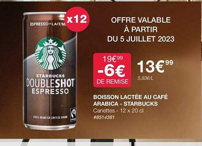 boisson lactée au café arabica - starbucks