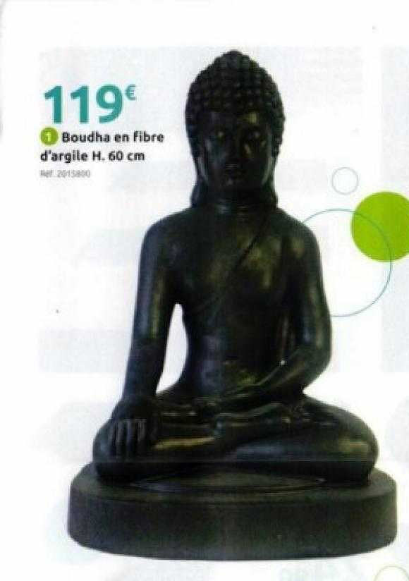 bouddha en fibre d'argile h. 60 cm
