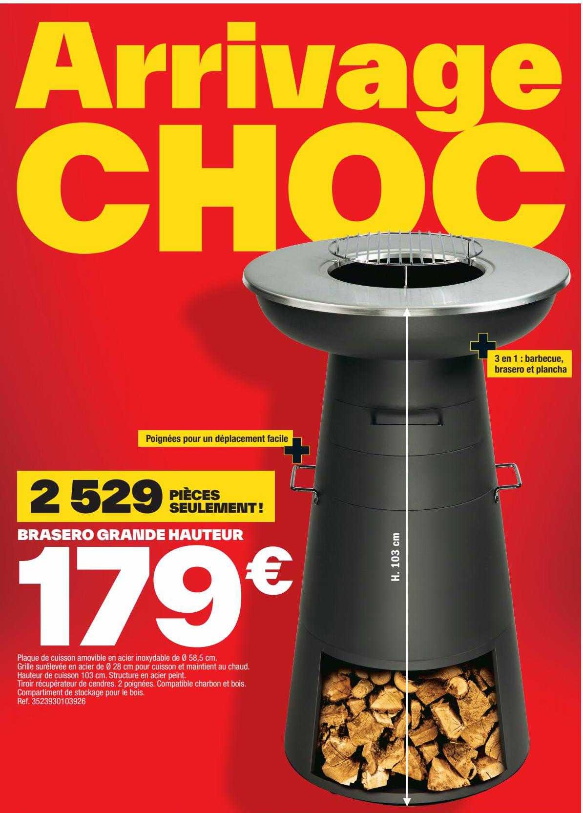 brasero grande hauteur