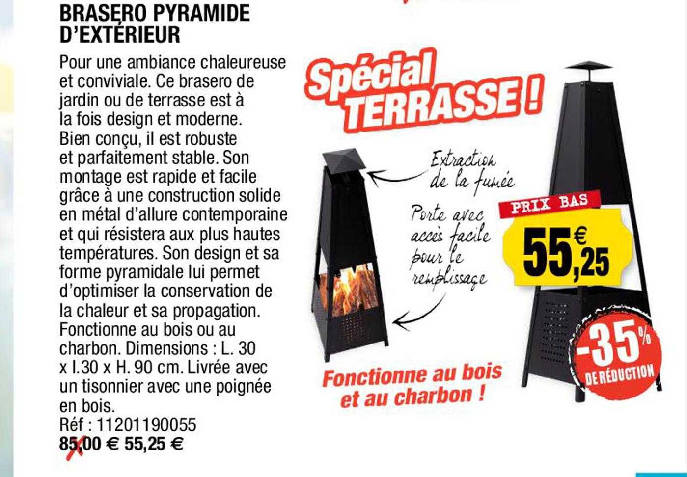 brasero pyramide d'extérieur