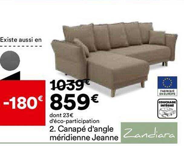 canape d' angle meridienne jeanne