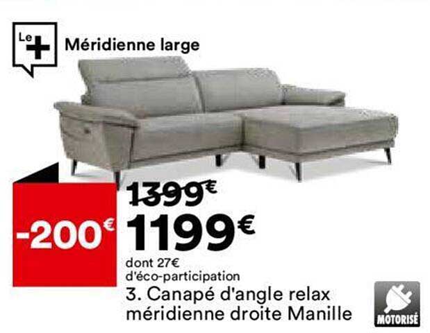Canape D'angle Relax Meridienne Droite Maille