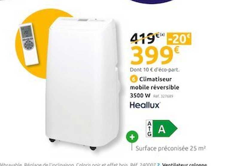 Climatiseur Mobile Réversible 3500 W Heallux