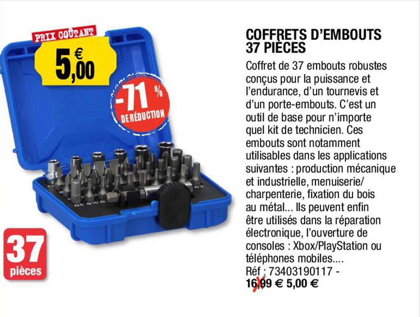 coffrets d'embouts 37 pièces