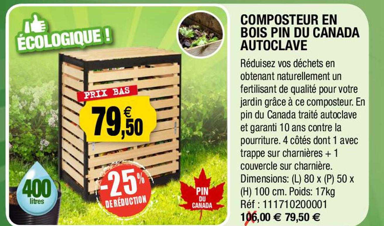 composteur en bois pin du canada autoclave