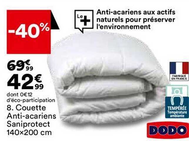 Couette Anti-acariens Saniprotect Dodo