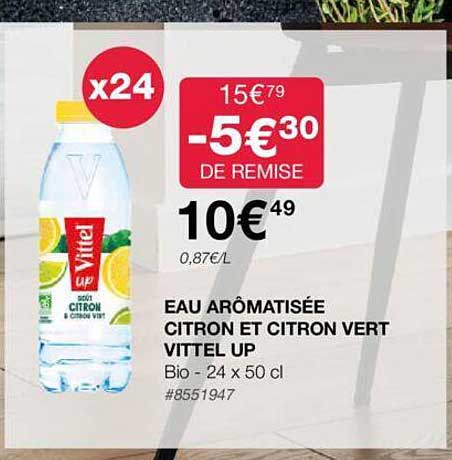 Eau Aromatisée Citron Et Citron Vert Vittel Up