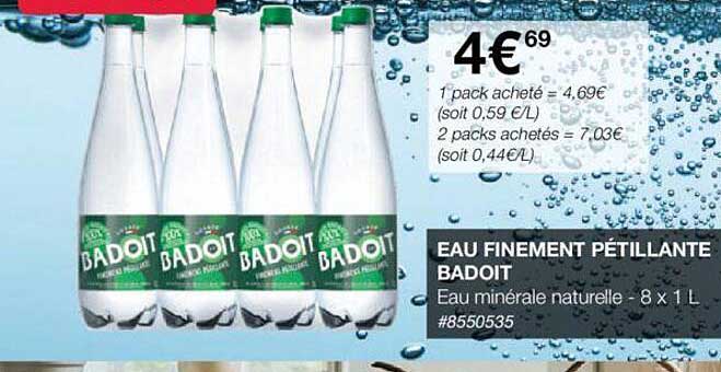 eau finement pétillante badoit
