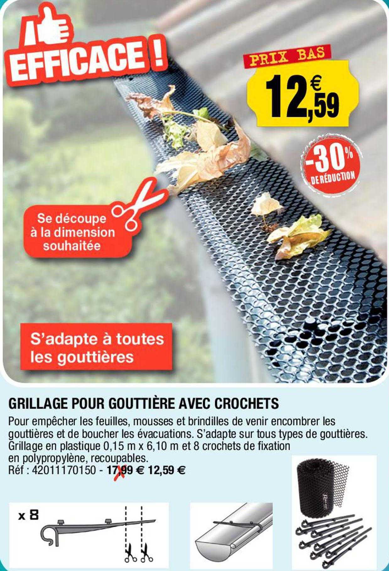 Grillage Pour Gouttière Avec Crochets