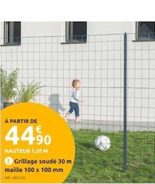 grillage soudé 30m maille 100 x 100 mm