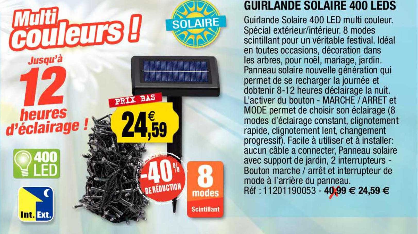 Guirlande Solaire 400 Leds