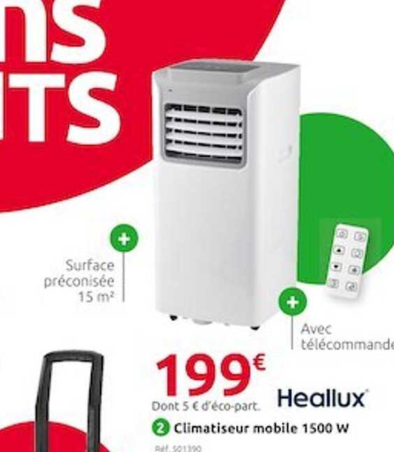 Heallux Climatiseur Mobile 1500 W