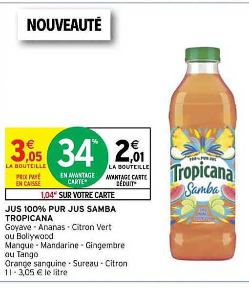Jus 100% Pur Jus Samba Tropicana