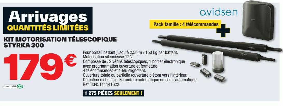 kit motorisation télescopique styrka 300 avidsen
