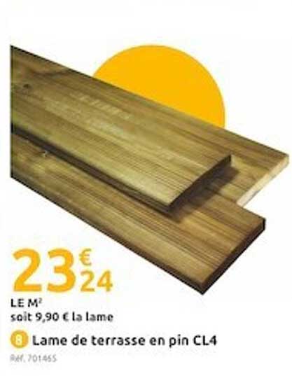 lame de terrasse en pin cl4