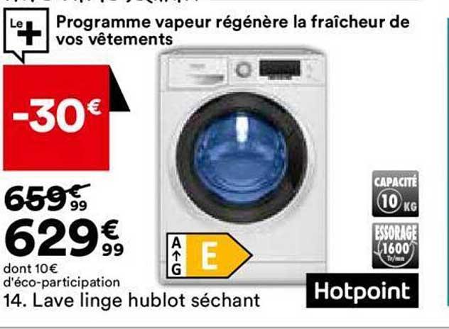 lave linge hublot séchant hotpoint