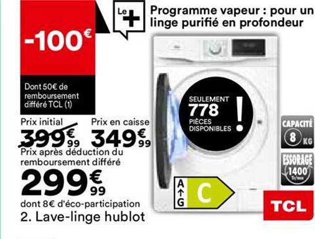 lave-linge hublot tcl