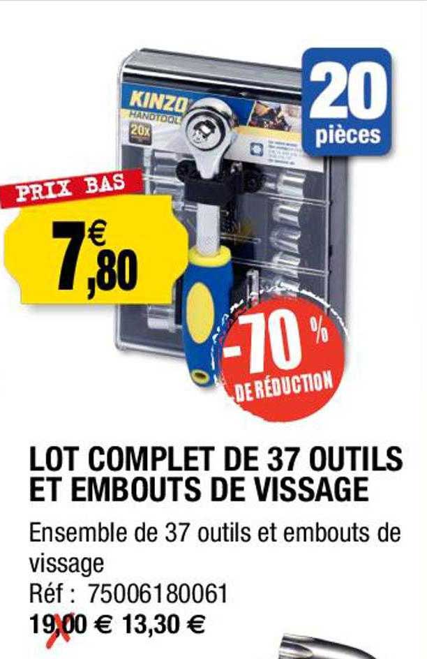 lot complet de 37 outils et embouts de vissage