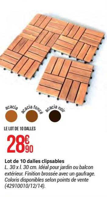 lot de 10 dalles clipsables