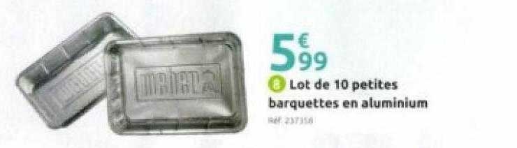 lot de 10 petites barquettes en aluminium