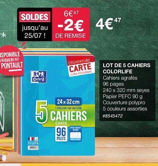 Lot De 5 Cahiers Colorlife