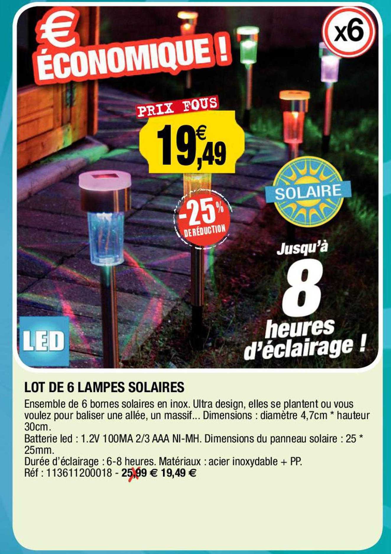 lot de 6 lampes solaires