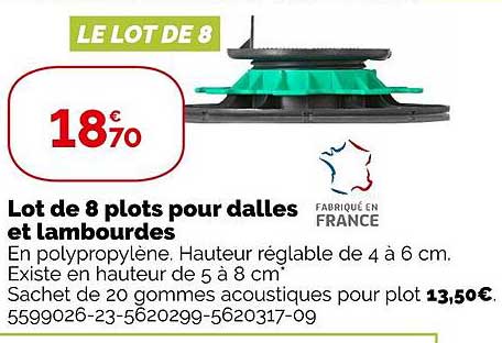 lot de 8 ploys pour dalles et lambourdes