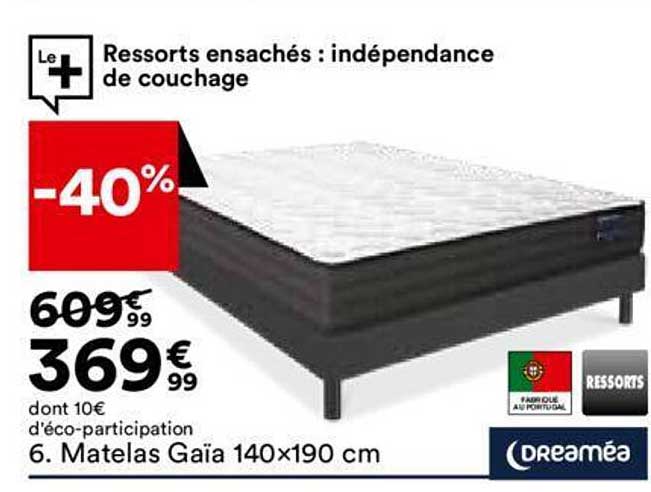 matelas gaïa 140x190 cm