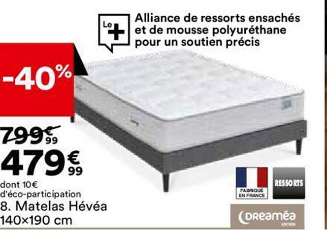 matelas hévéa 140x190 cm