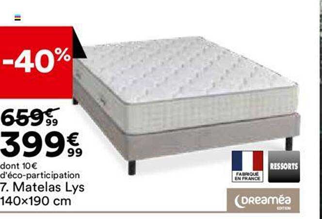 matelas lys 140x190 cm