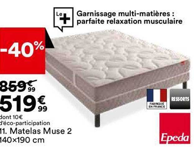 matelas muse 2 140x190 cm