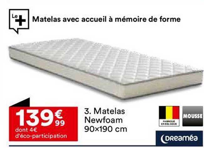 matelas newfoam 90x190 cm