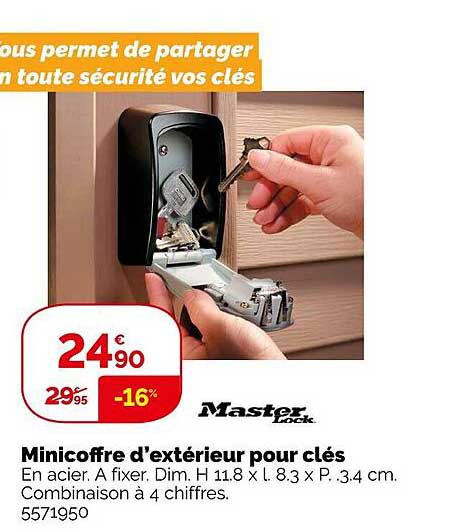 minicoffre d'extérieur pour clés master lock