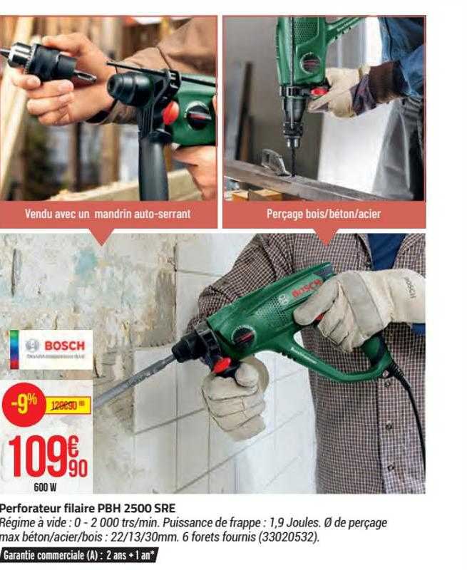 perforateur filaire pbh 2500 sre bosch