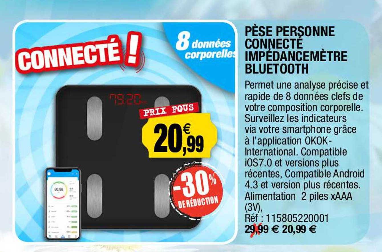 pèse personne connecté impédancemètre bluetooth