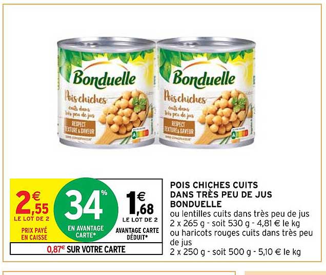 pois chiches cuits dans très peu de jus bonduelle