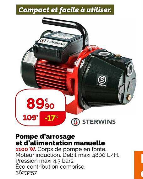 pompe d'arrosage et d'alimentation manuelle sterwins