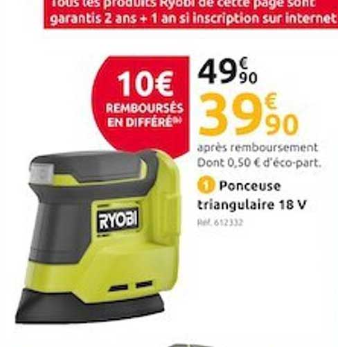 ponceuse triangulaire 18 v ryobi