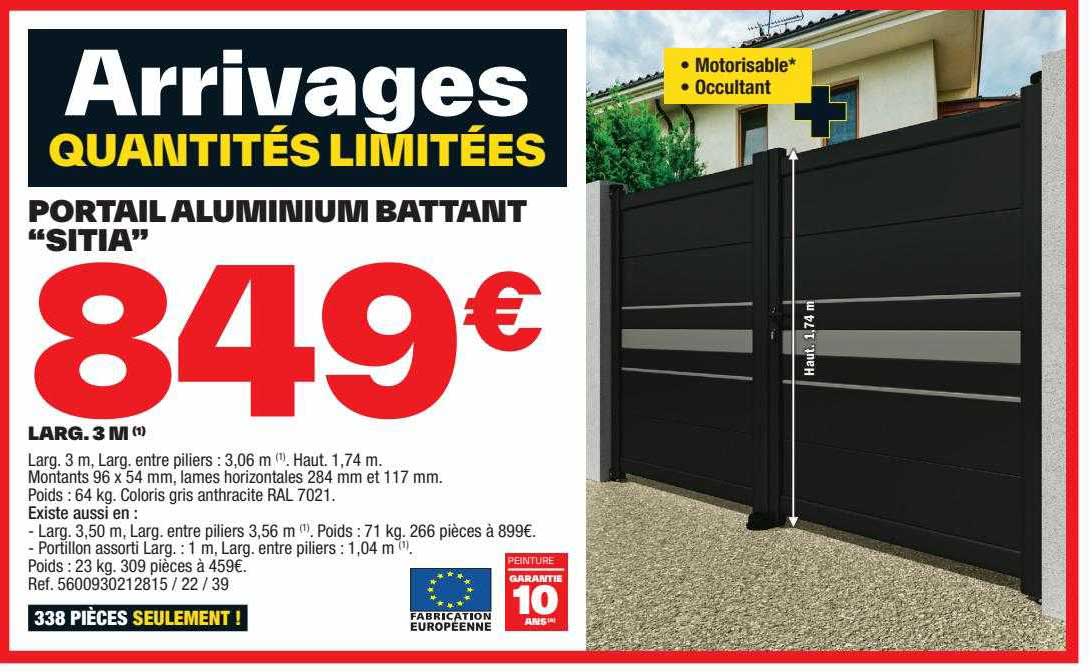 Portail Aluminium Battant "sitia"