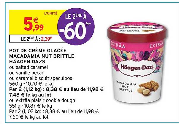 pot de crème glacée macadamia nut brittle häagen-dazs