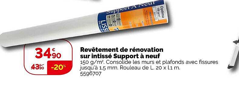 revêtement de rénovation sur intissé support à neuf