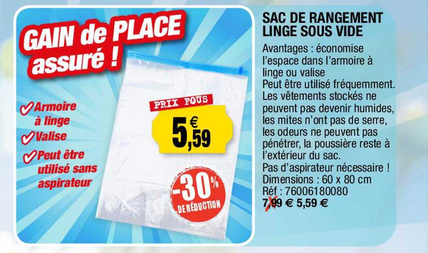 sac de rangement linge sous vide