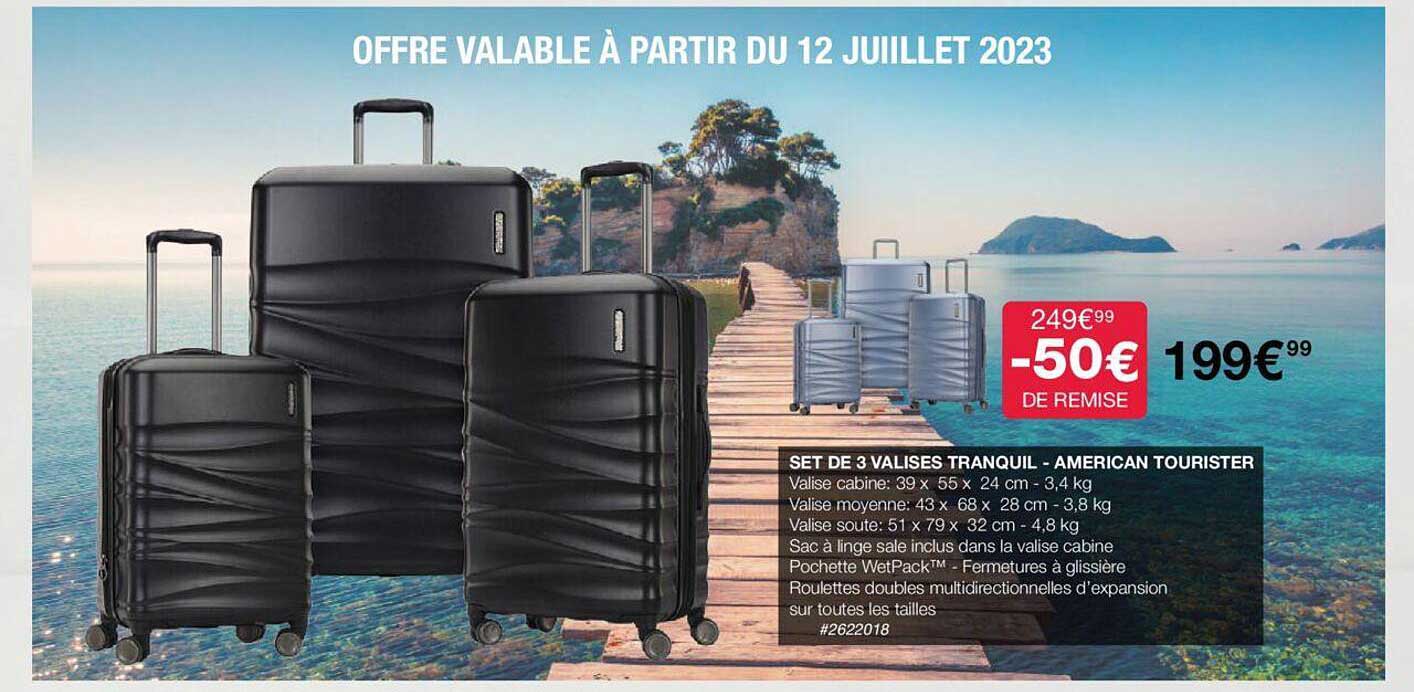 set de 3 valises tranquil - american tourister