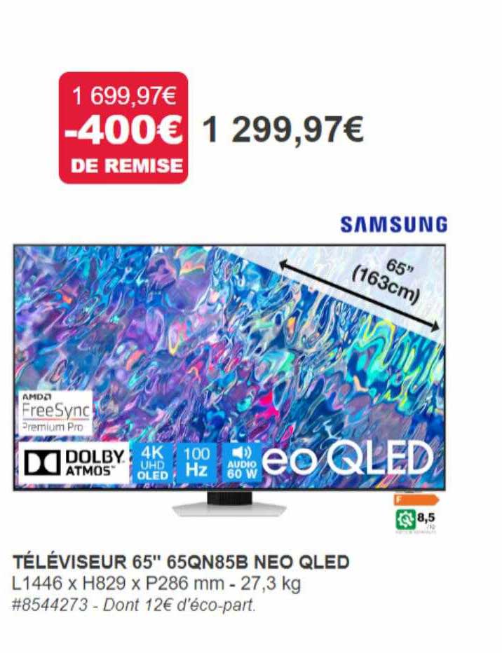 Téléviseur 65" 65qn85b Neo Qled Samsung