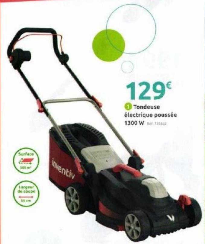 tondeuse électrique poussée 1300w inventiv